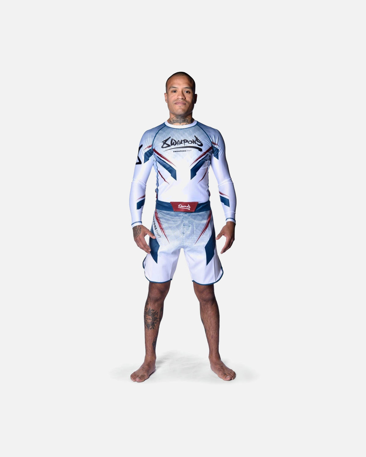 8 WEAPONS Rashguard Shift - Weiß/Navy/Rot