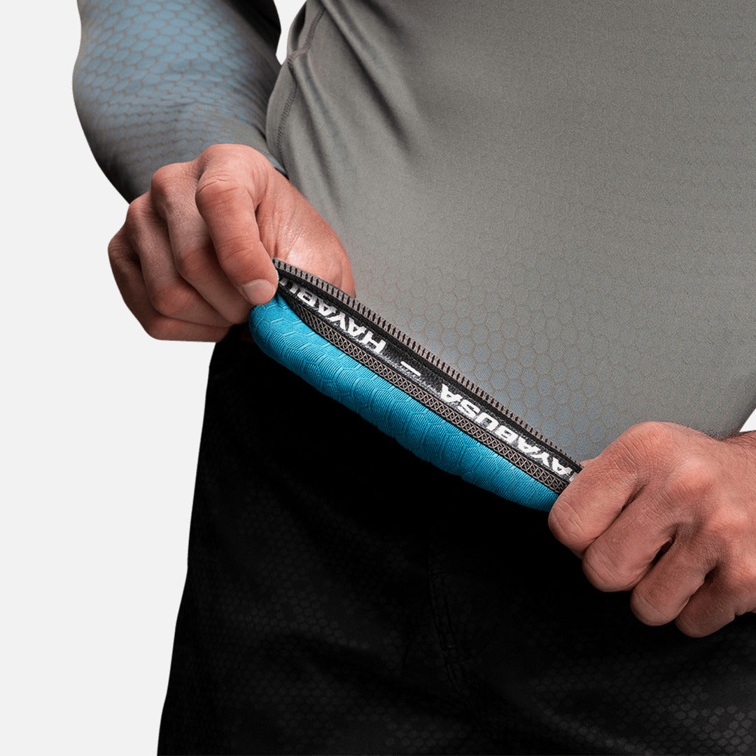 Hayabusa Rashguard Fusion Lange Ärmel - Grau/Aqua
