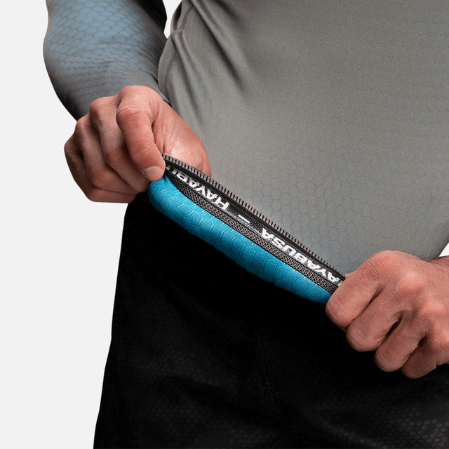 Hayabusa Rashguard Fusion Lange Ärmel - Grau/Aqua