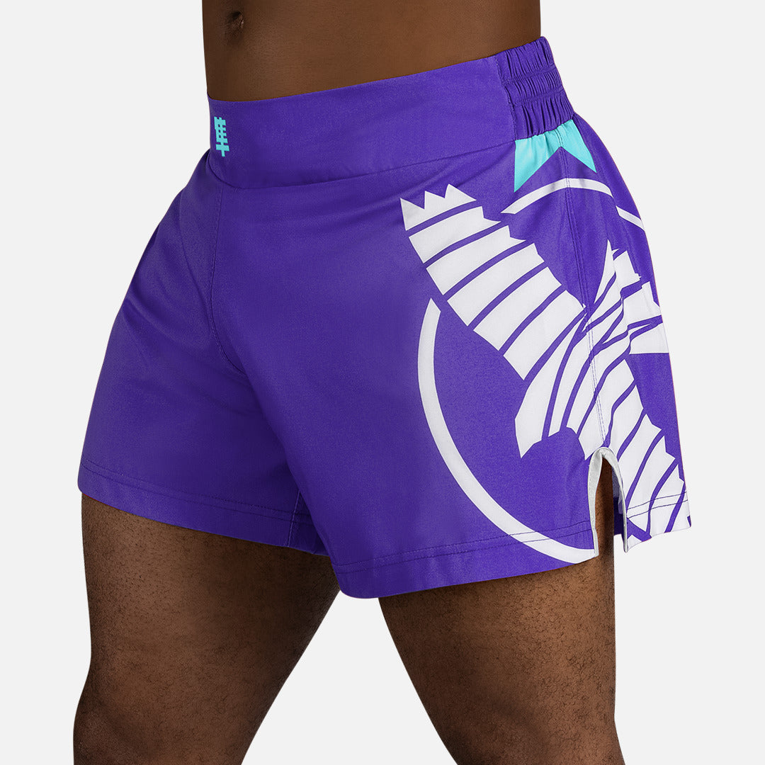 Hayabusa Muay-Thai-Shorts Icon - Lila/Weiß