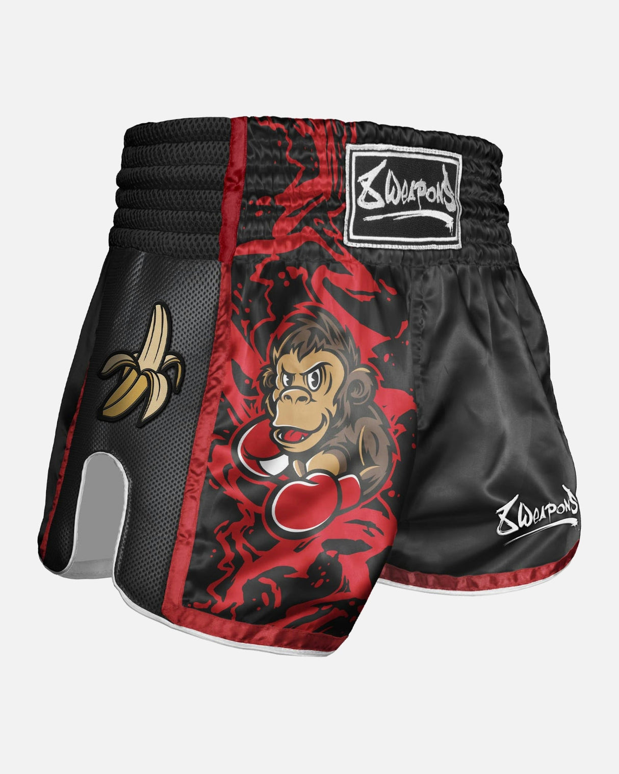 8 WEAPONS Muay-Thai-Shorts Joe - Schwarz/Rot