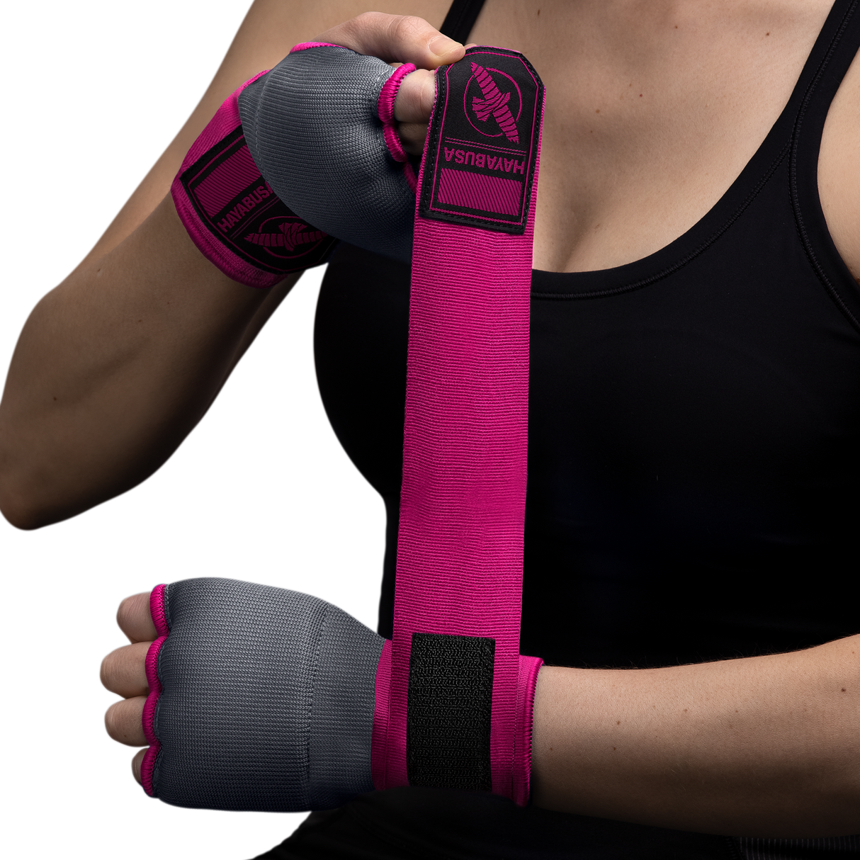 Hayabusa Innenhandschuhe Quick Gel - Grau/Rosa
