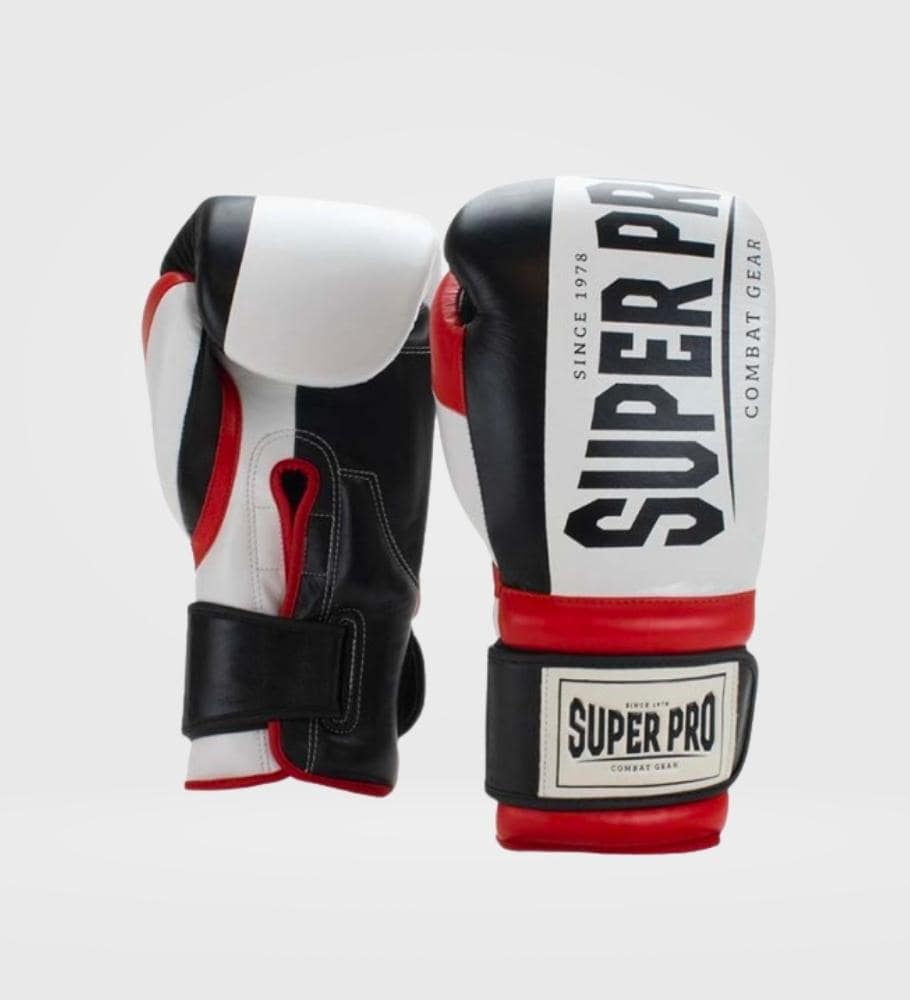 Super Pro Boxhandschuhe Bruiser - Schwarz/Rot/Weiss - The Fight Company Deutschland