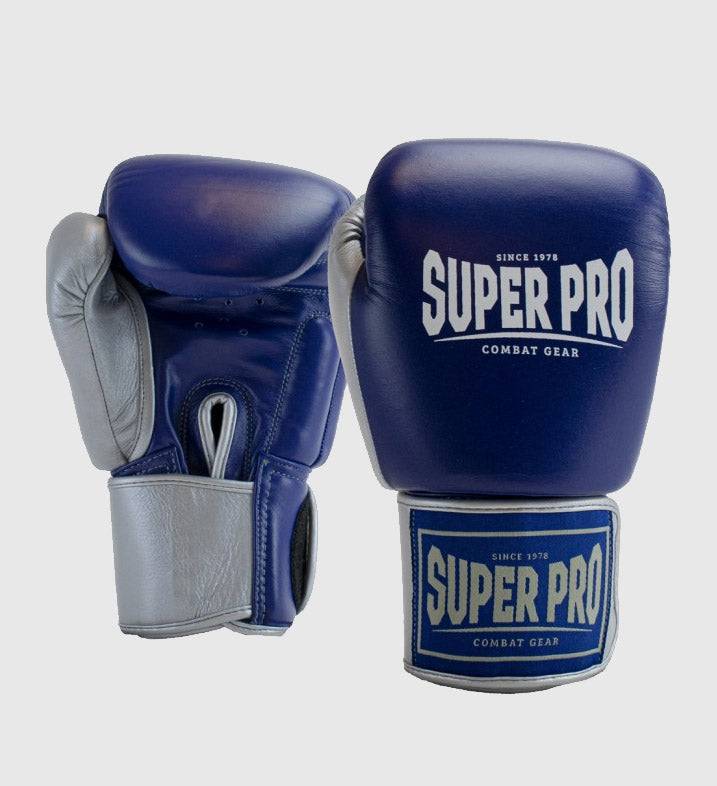Super Pro Boxhandschuhe Enforcer - Blau/Silber - The Fight Company Deutschland
