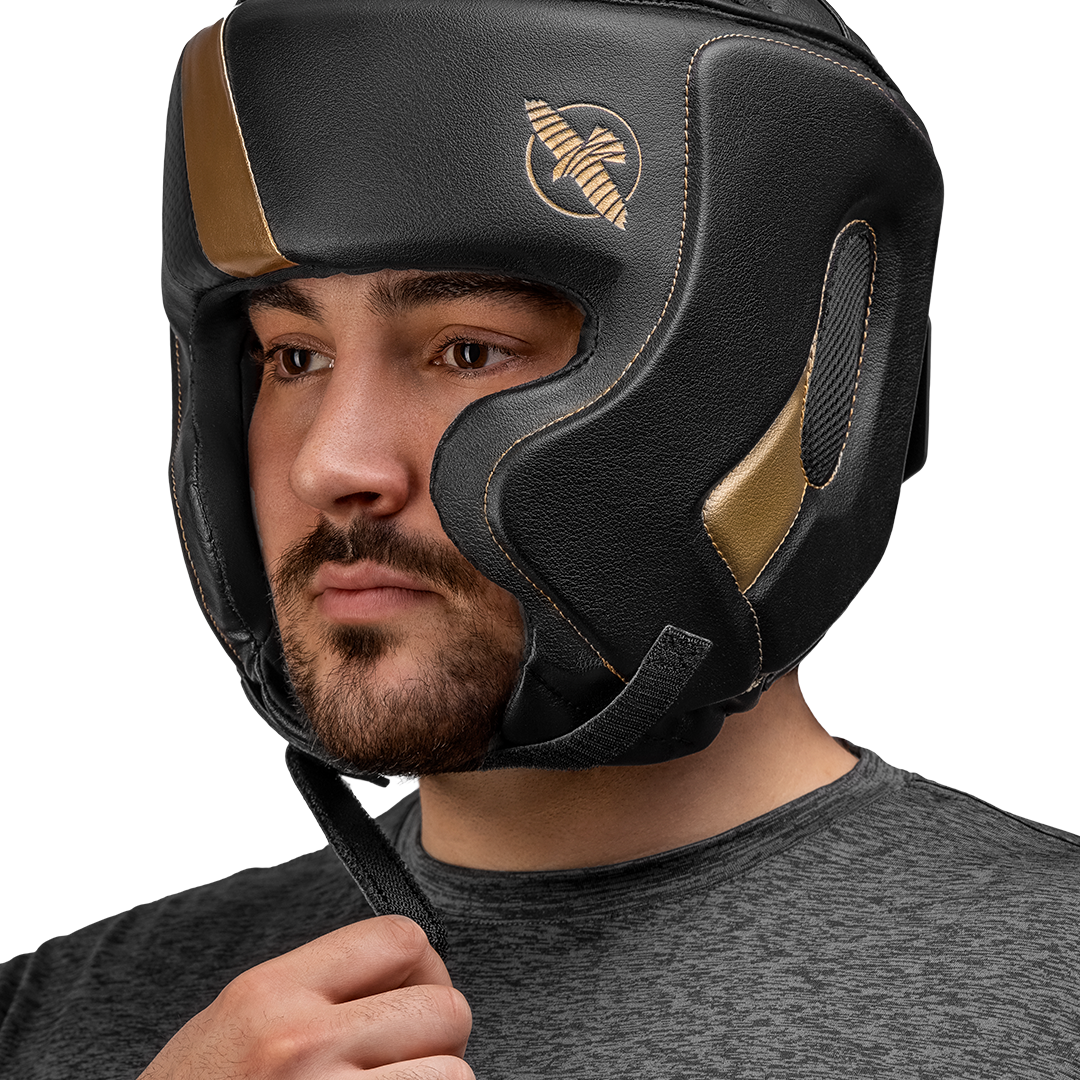 Hayabusa Kopfschutz T3 mit Wangenschutz - Schwarz/Gold