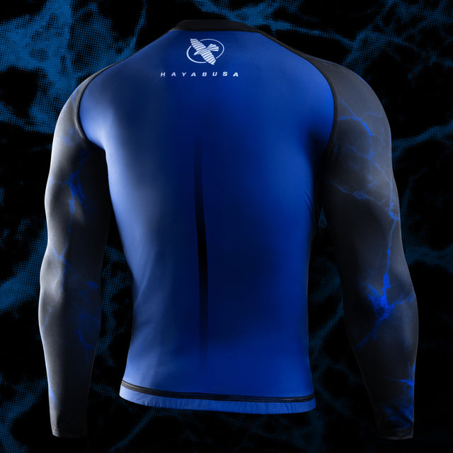 Hayabusa UFC BJJ Rashguard Langarm - Blau/Schwarz