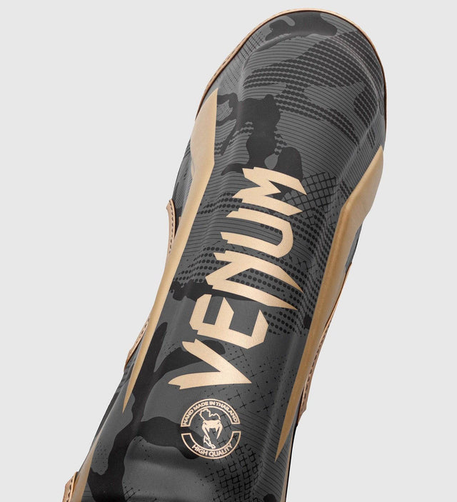 Venum Schienbeinschoner Elite - Camo Grau/Gold - The Fight Company Deutschland