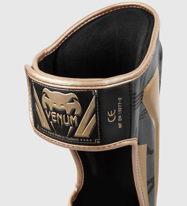Venum Schienbeinschoner Elite - Camo Grau/Gold - The Fight Company Deutschland