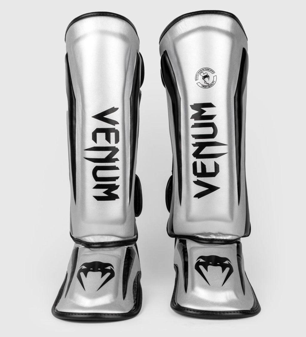 Venum Schienbeinschoner Elite - Silber/Schwarz - The Fight Company Deutschland