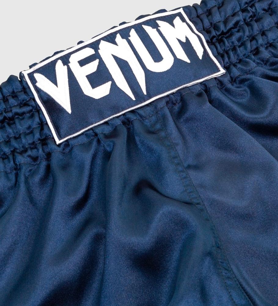 Venum Muay Thai Shorts Classic - Dunkelblau/Weiss - The Fight Company