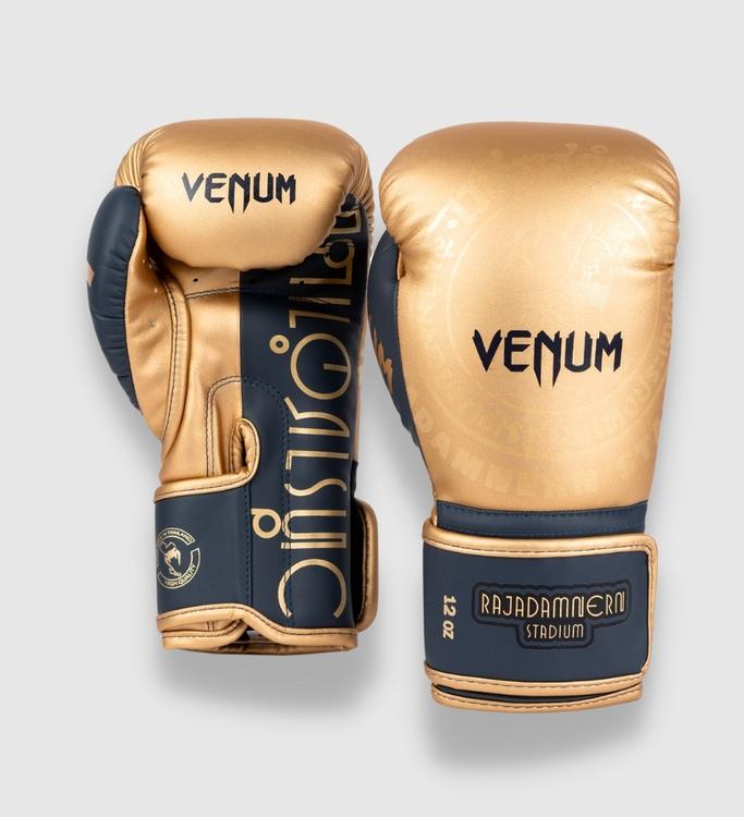 Venum X Rajadamnern Boxhandschuhe - Gold/Blau - The Fight Company