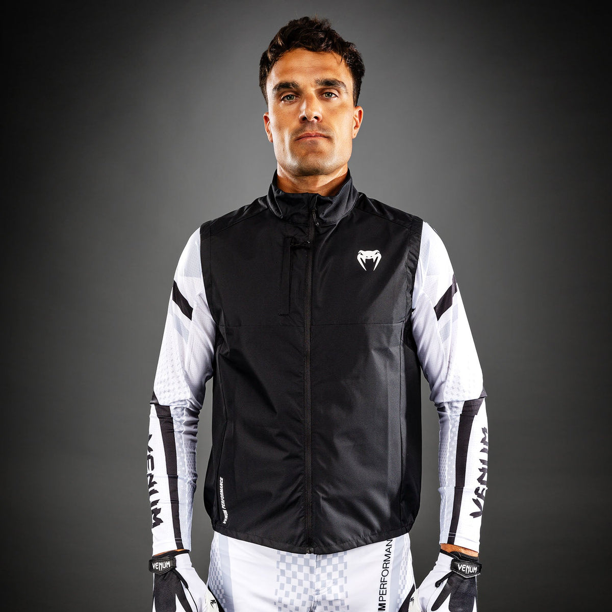 Venum Windbreaker MX Basics Ärmellos - Schwarz/Weiß