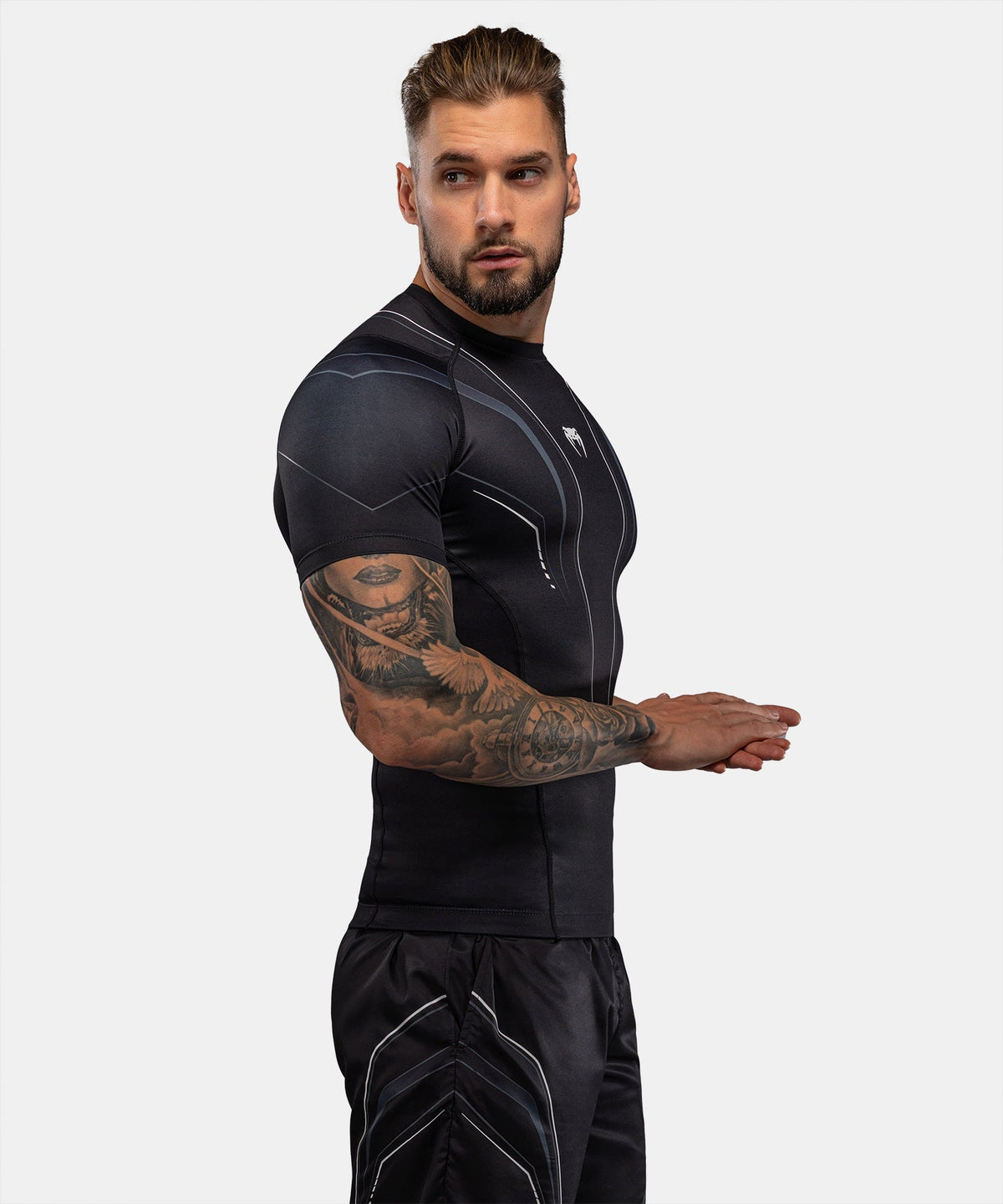 Venum Rashguard Streamline Kurzarm - Schwarz/Weiß