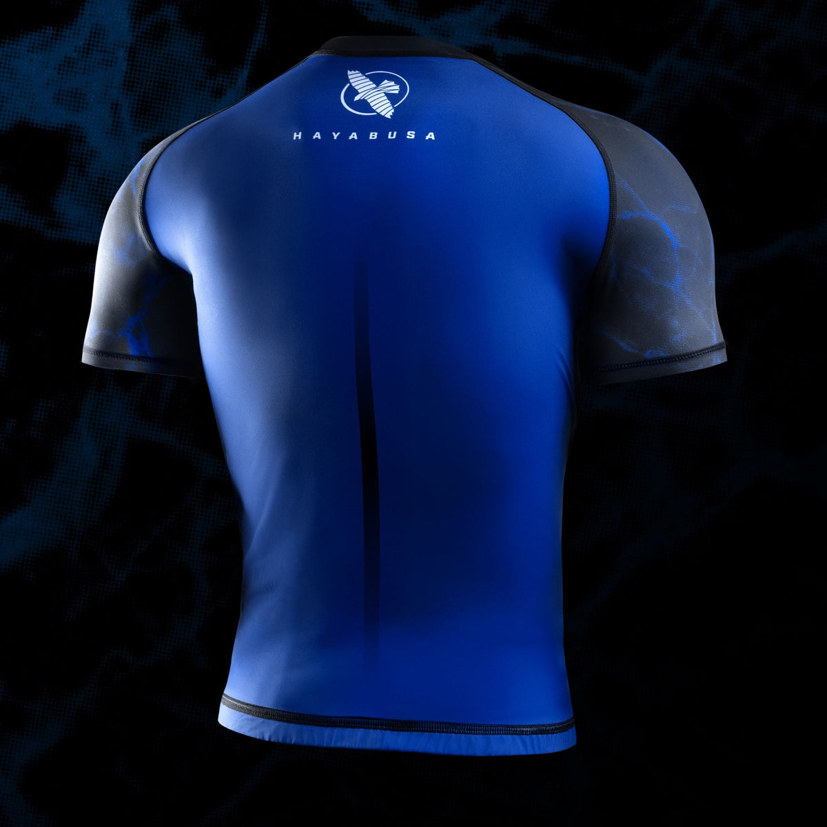 Hayabusa x UFC BJJ Rashguard Kurzarm - Schwarz/Blau