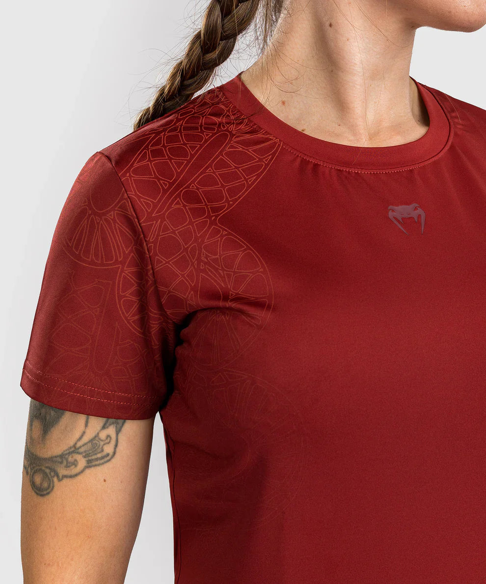 Venum Damen Dry Tech T-Shirt Serpenti – Burgundy