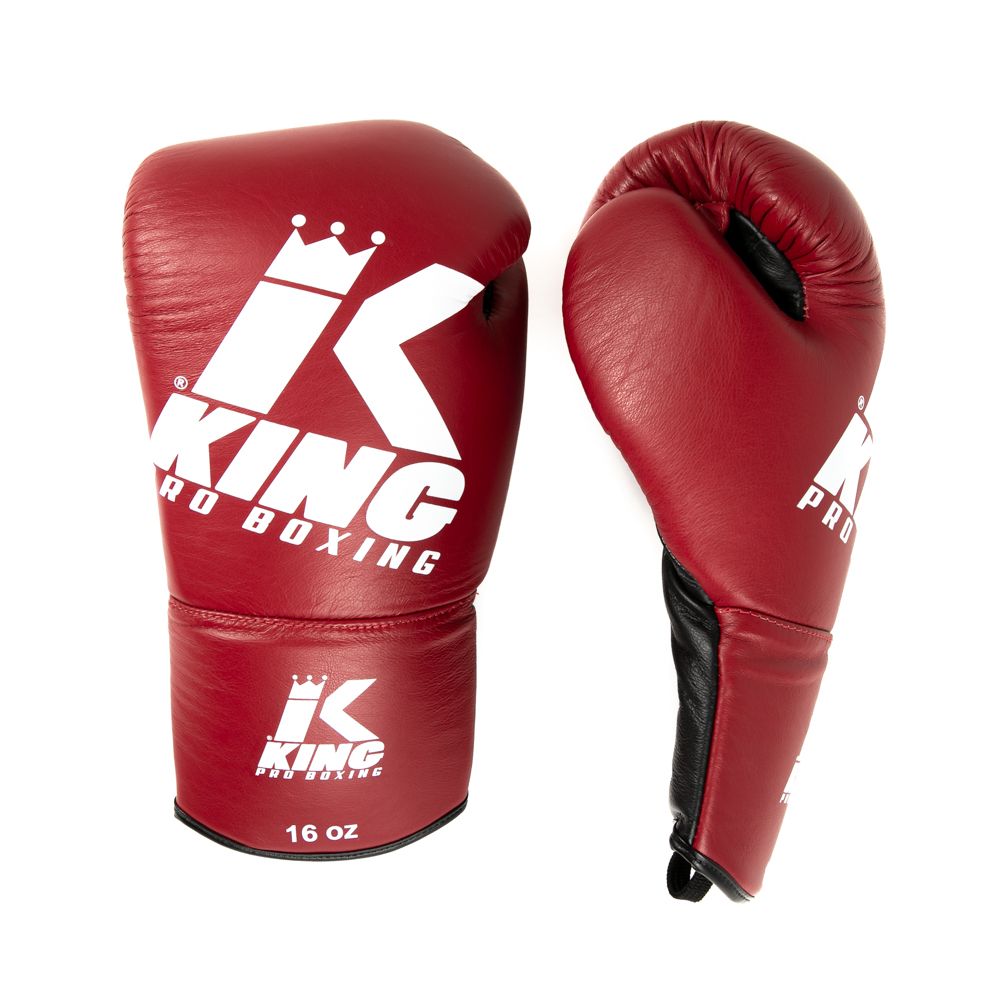 King Boxhandschuhe BG1 mit Schnürung - Rot/Schwarz