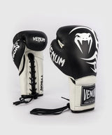 Venum Boxhandschuhe Giant 2.0 Mike Tyson Pro mit Schnürverschluss – Schwarz/Weiss