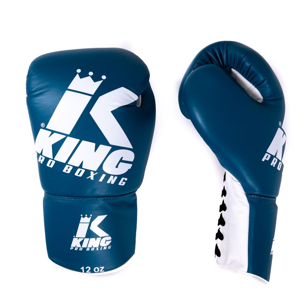 King Boxhandschuhe BG2 mit Schnürung - Blau/Weiss