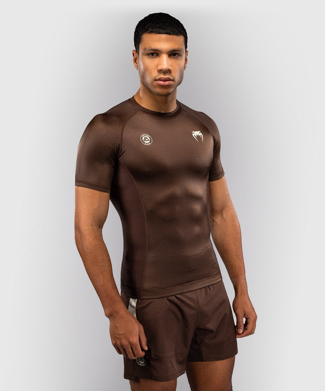 Venum Rashguard x Roger Gracie Academy Kurzarm - Dunkelbraun