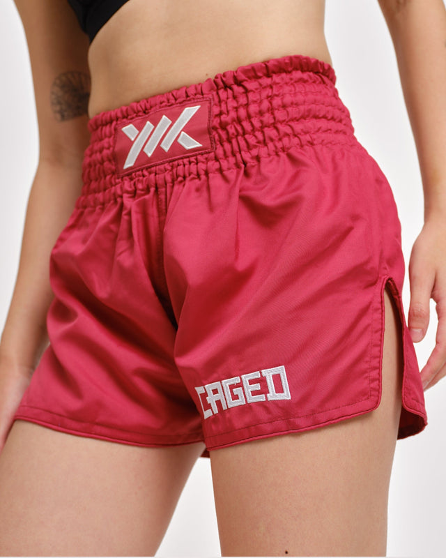 Caged Muay Thai Shorts Classic – Rot vrouw