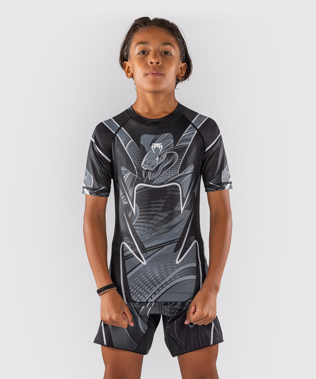 Venum Rashguard Crimson Viper 2.0 Kurzarm Kinder - Schwarz/Grau