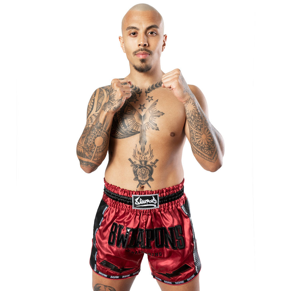 8 WEAPONS Muay Thai Shorts Carbon - Rot