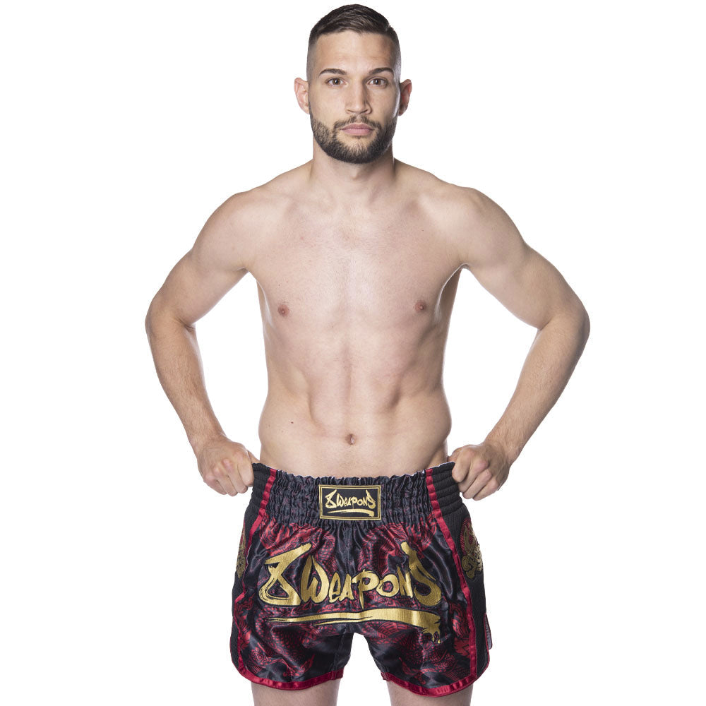 8 WEAPONS Muay Thai Shorts Naga - Schwarz/Rot