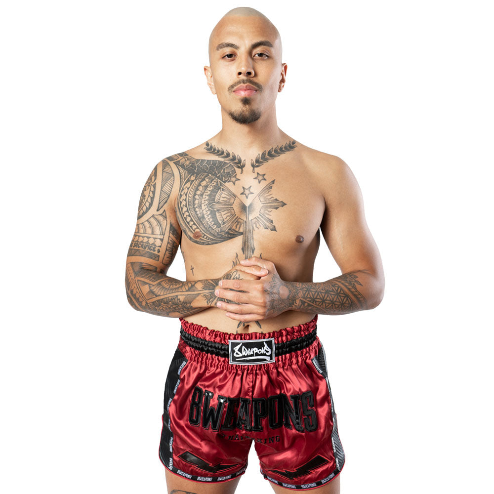 8 WEAPONS Muay Thai Shorts Carbon - Rot