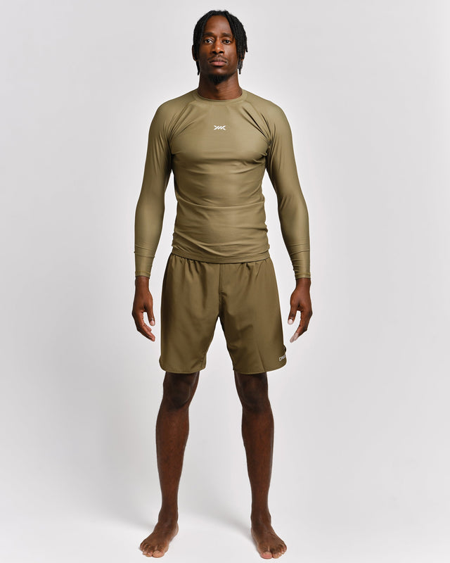Caged Rashguard Tactical Langarm - Armeegrün