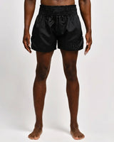 Caged Muay Thai Shorts Classic – Schwarz/Schwarz