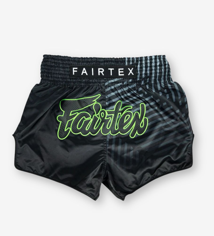 Fairtex Muay Thai Shorts Racer - Schwarz/Grün - The Fight Company Deutschland