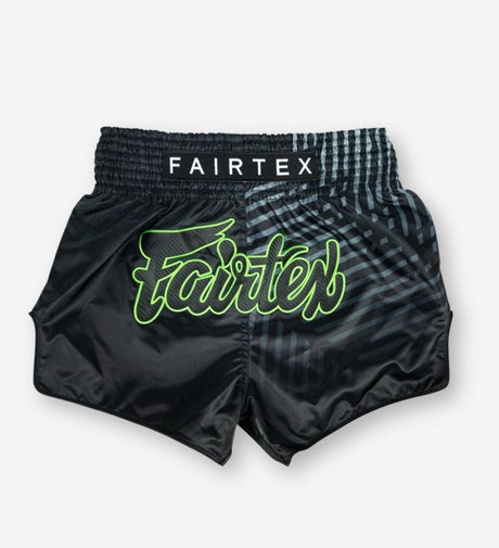 Fairtex Muay Thai Shorts Racer - Schwarz/Grün - The Fight Company Deutschland