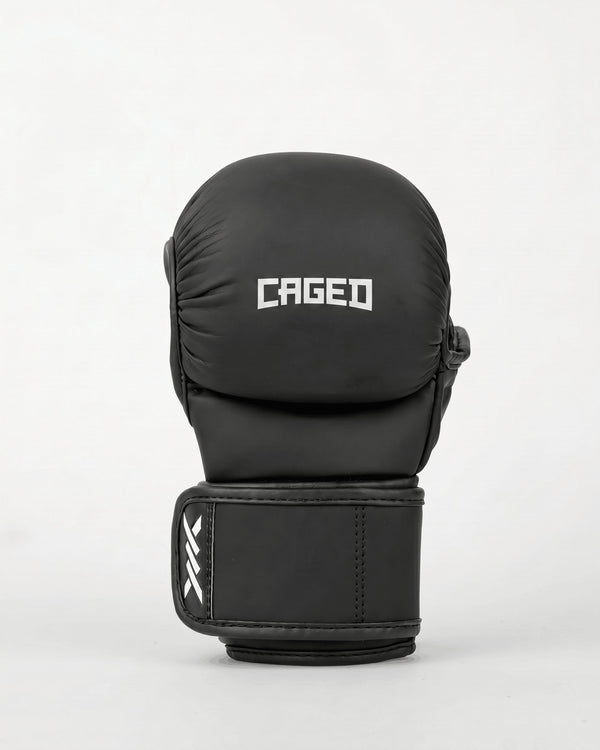 Caged MMA-Sparringhandschuhe Shadow - Mattschwarz/Weiss