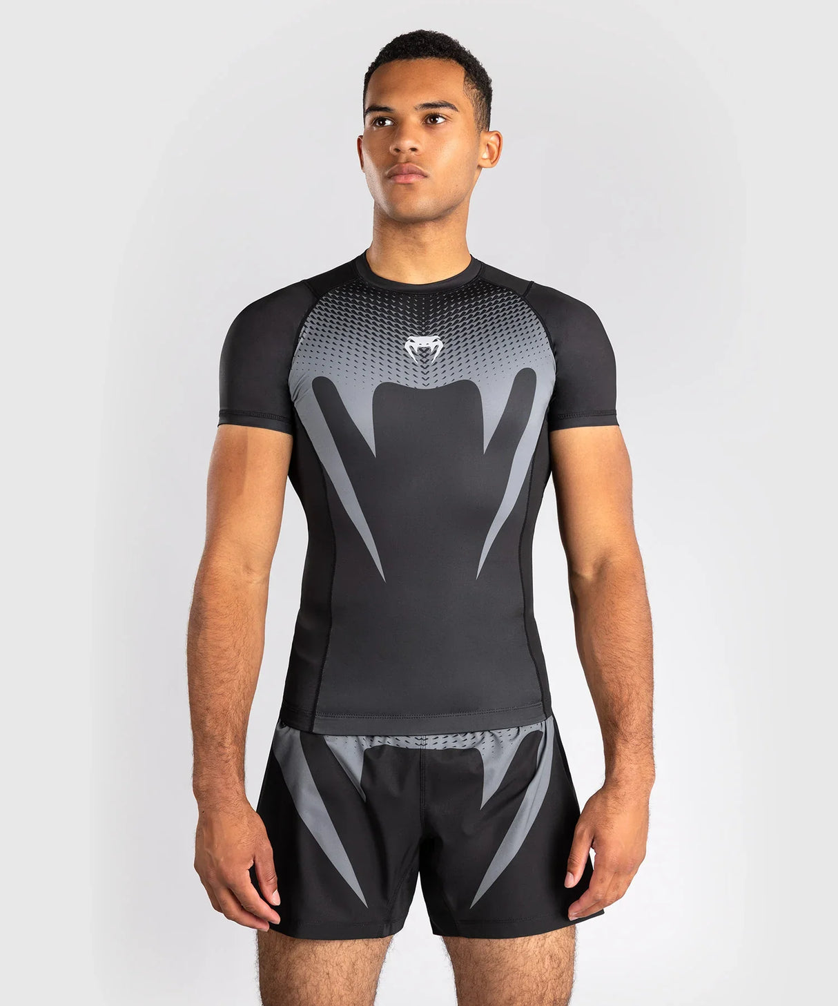 Venum No Gi Rashguard Kurzarm – Schwarz/Silber