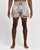 Caged Muay Thai Shorts Classic - Hellgrau/Schwarz