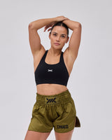 Caged Classic Muay Thai Shorts - Armee Grün