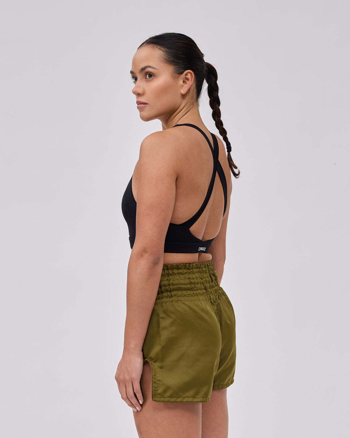 Caged Classic Muay Thai Shorts - Armee Grün