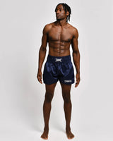 Caged Muay Thai Shorts Classic - Navy Blau/Weiss