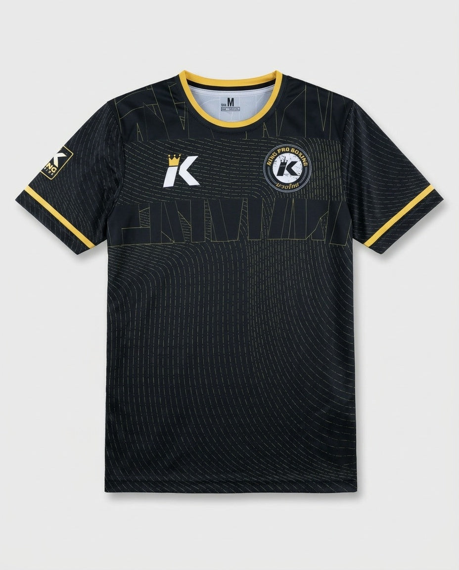 King Pro Boxing T-Shirt Dry-Fit ‚08‘ – Schwarz/Gelb