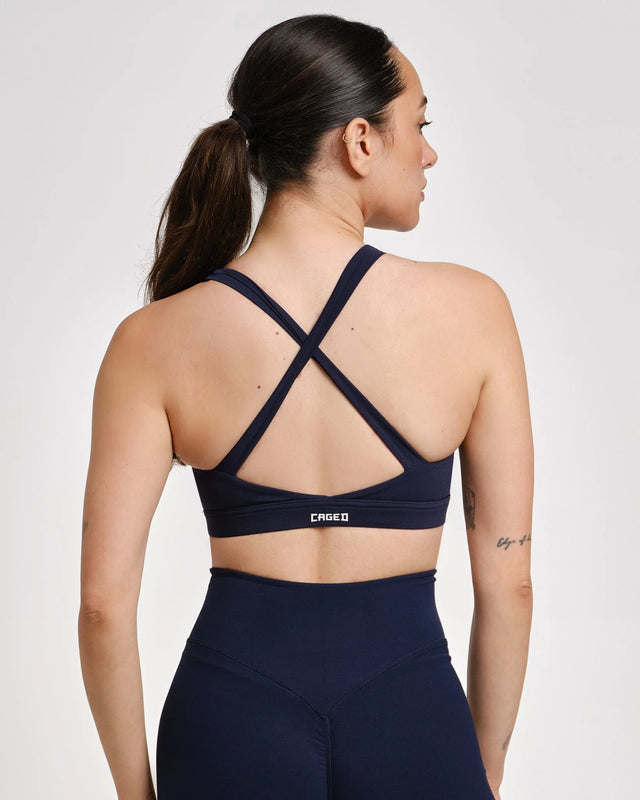 Caged Sports Bra Essential - Marineblau