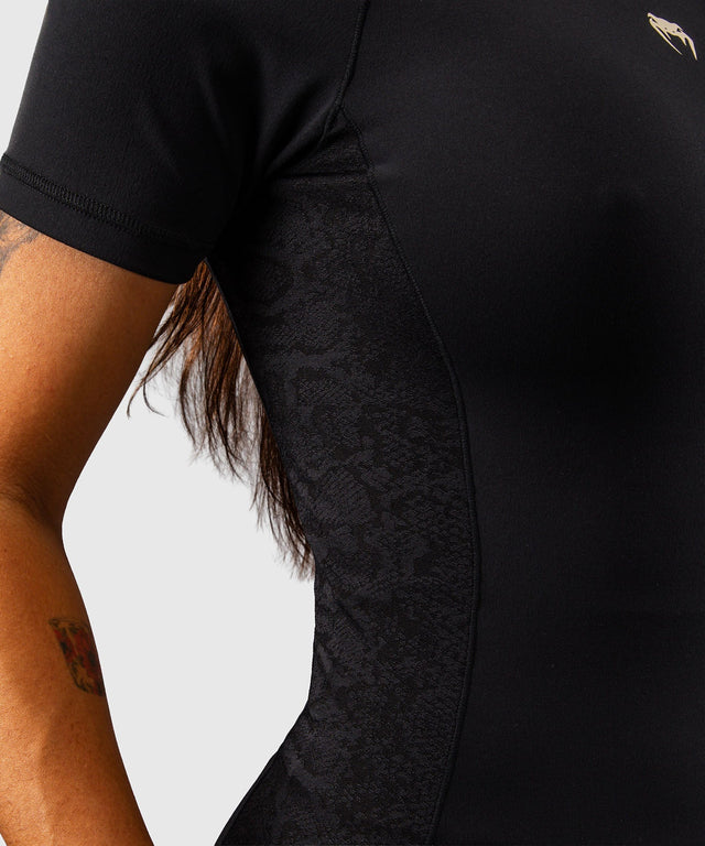 Venum Rashguard Viper Kurzarm Damen - Schwarz