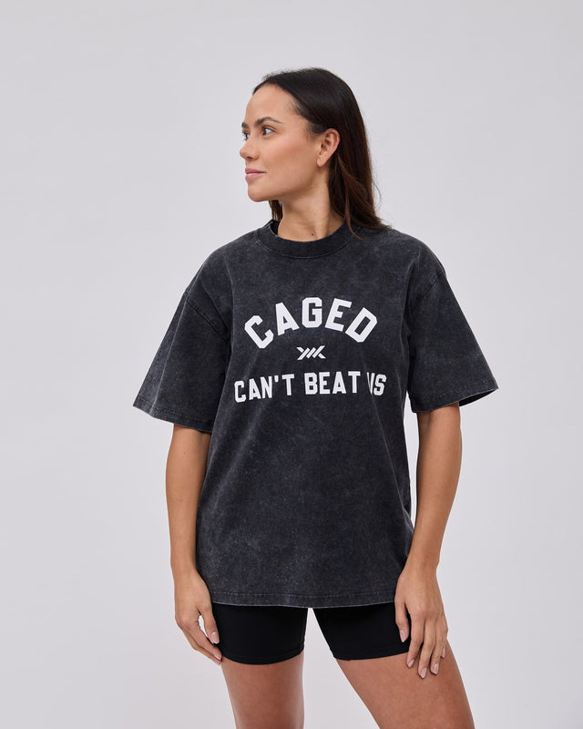 Caged Club T-shirt - Washed Schwarz