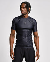 Caged Rashguard Tactical Kurzarm – Schwarz