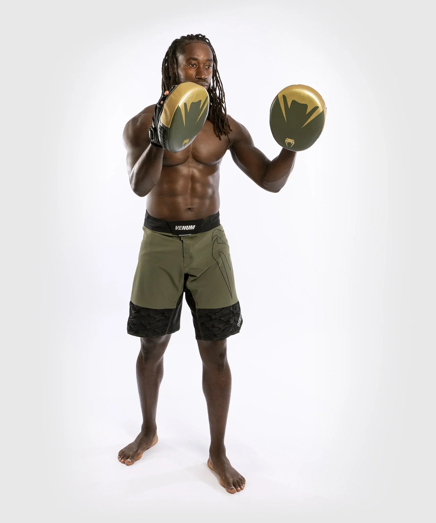 Venum Pro Boxing Boxpratzen - Khaki Grün/Gold