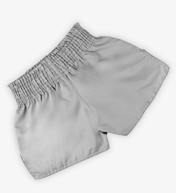 Caged Muay Thai Shorts Classic - Hellgrau/Schwarz