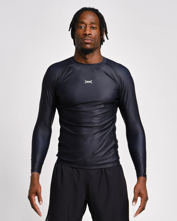 Caged Rashguard Tactical Langarm - Schwarz