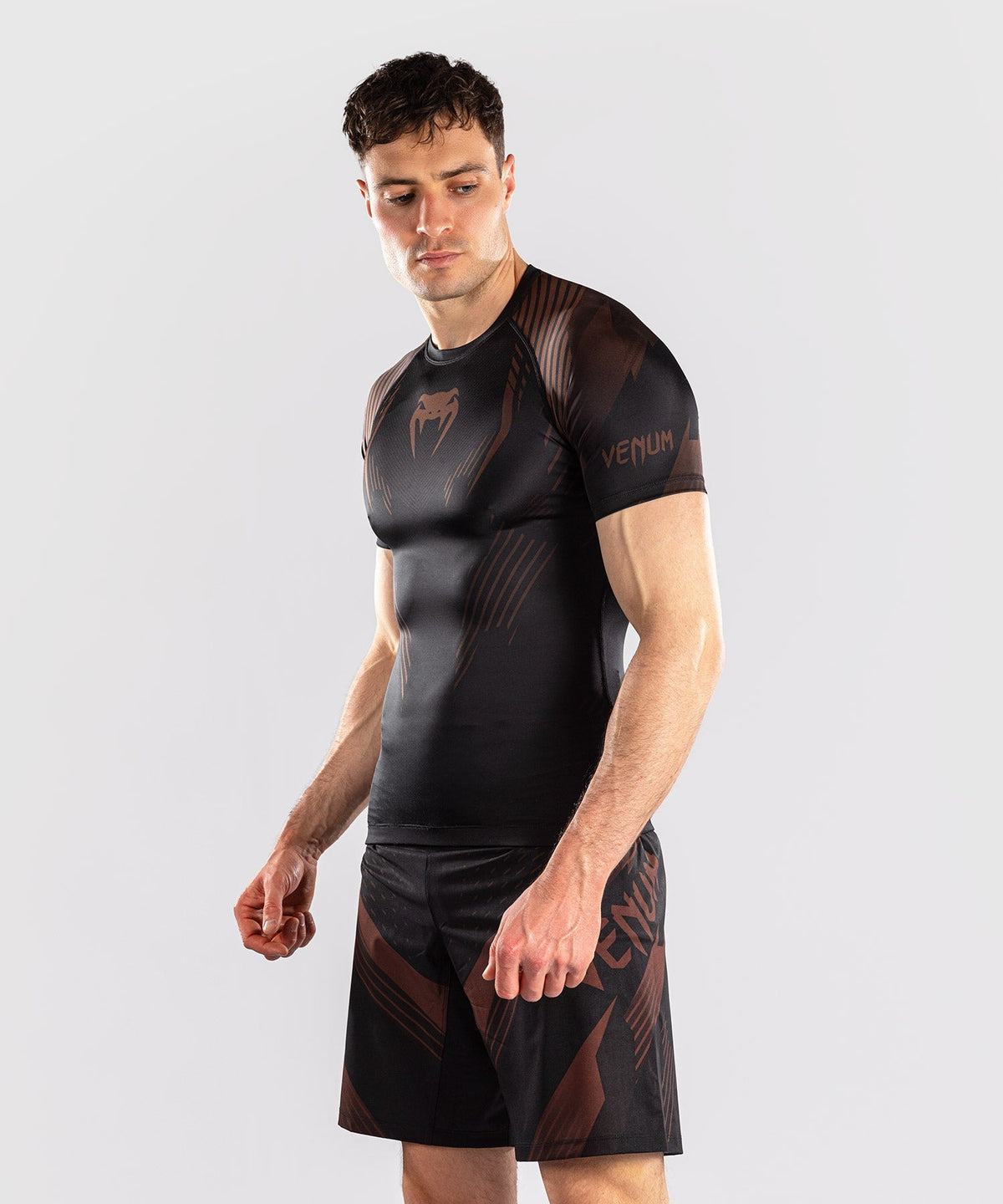 Venum Rashguard No-Gi 6.0 Kurzarm – Schwarz/Braun