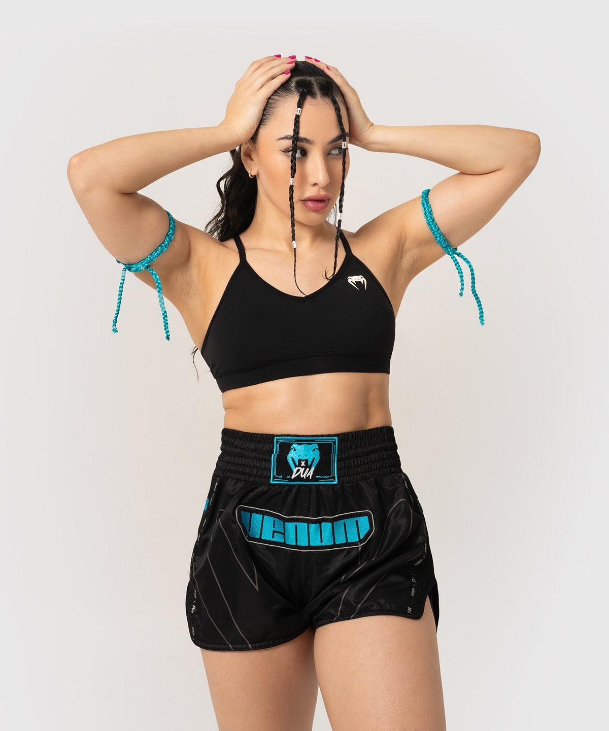 Venum Muay-Thai-Shorts x Dua - Schwarz/Electric Blue