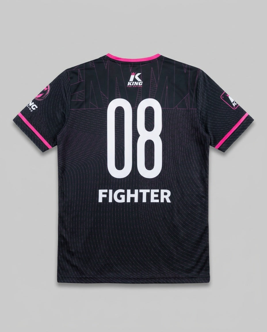 King Pro Boxing T-Shirt Dry-Fit ‚08‘ – Schwarz/Rosa
