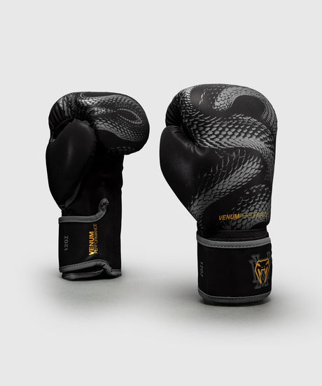Venum Boxhandschuhe Matupa Schwarz/Grau/Gold - Vorderansicht